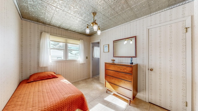 view of tiled bedroom