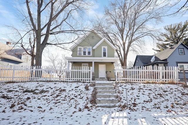 view of front of home with covered porch