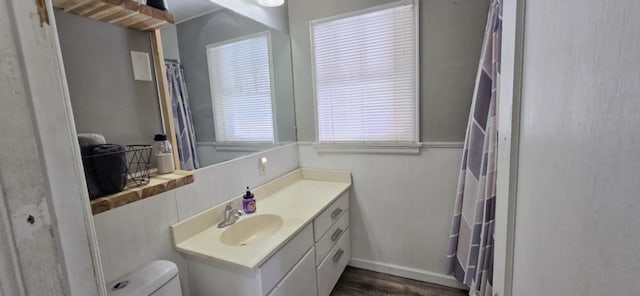 bathroom with vanity and toilet