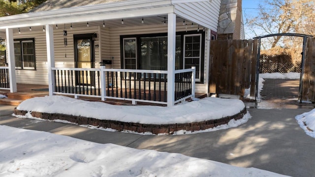 exterior space with a porch