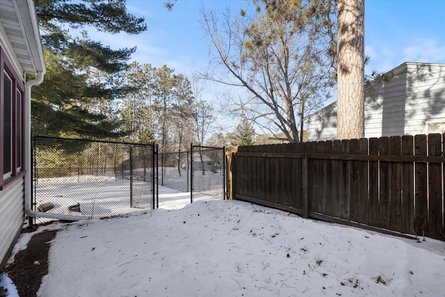 view of snowy yard