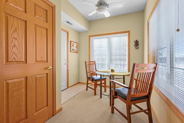 11030 Mississippi Blvd NW Unit 221, Coon Rapids, MN 55433 - sitting room featuring light carpet, baseboards, and a ceiling fan