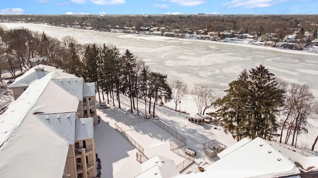 11030 Mississippi Blvd NW Unit 221, Coon Rapids, MN 55433 - snowy aerial view with view of scattered trees