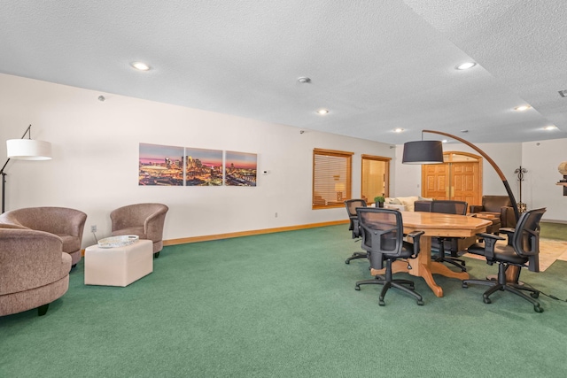 11030 Mississippi Blvd NW Unit 221, Coon Rapids, MN 55433 - home office with carpet, a textured ceiling, recessed lighting, and baseboards