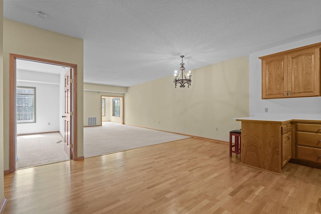 11030 Mississippi Blvd NW Unit 221, Coon Rapids, MN 55433 - unfurnished living room with light wood finished floors, a chandelier, and plenty of natural light