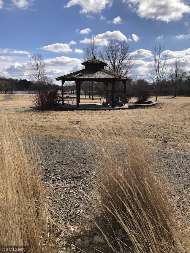 view of yard featuring a gazebo