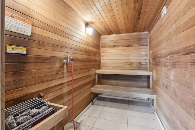 view of sauna / steam room featuring tile patterned flooring