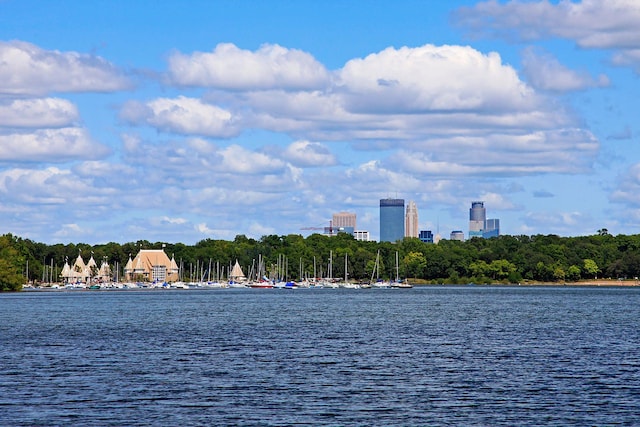 property view of water with a city view