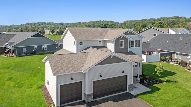 drone / aerial view with a residential view