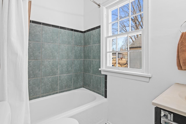 bathroom featuring shower / bath combination with curtain