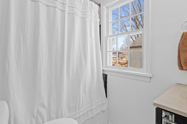 full bath with vanity and toilet