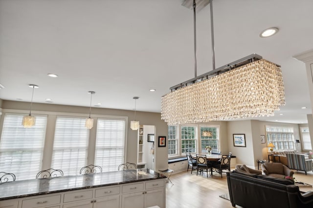 5231 Clinton Ave, Minneapolis, MN 55419 - kitchen with recessed lighting, light wood-style flooring, and open floor plan