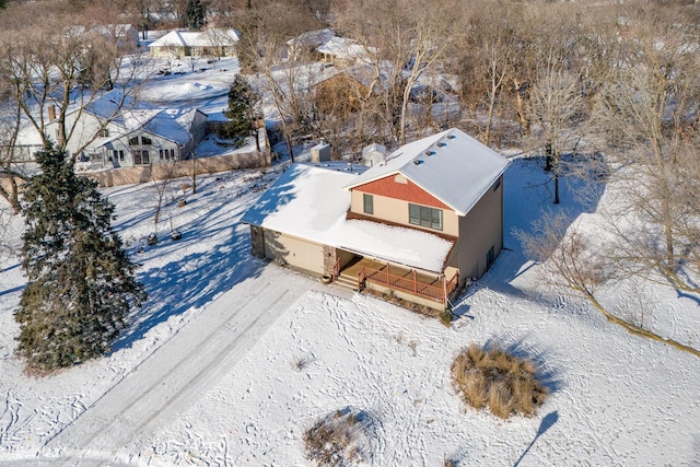 view of snowy aerial view