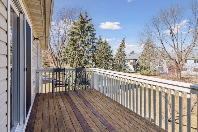 deck featuring a residential view