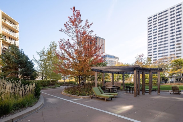 view of community with a pergola