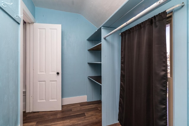 109 3rd St E, Ada, MN 56510 - walk in closet featuring dark wood-style flooring and lofted ceiling