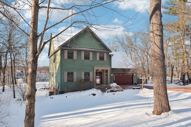 view of front of property featuring a garage