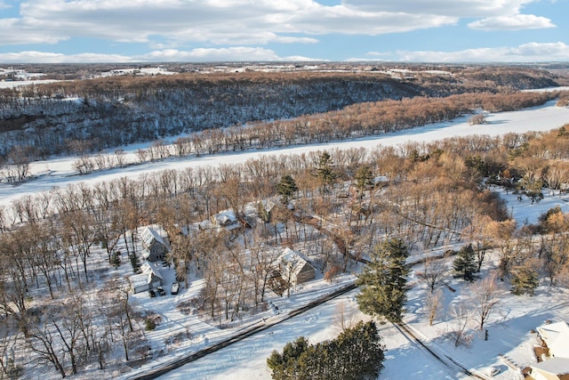 view of snowy aerial view