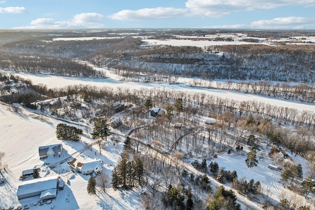 view of snowy aerial view