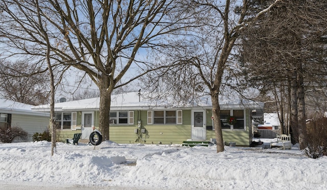 view of single story home