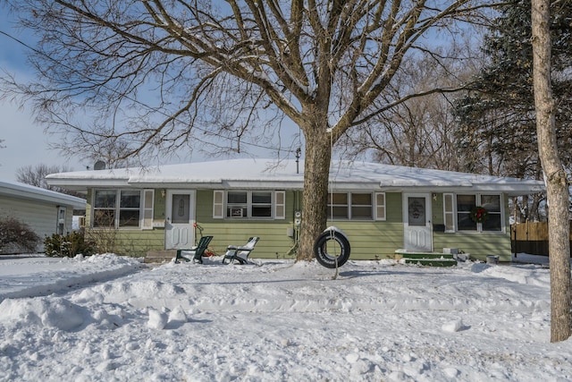 view of single story home