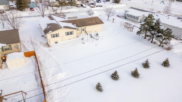 view of snowy aerial view