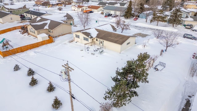 view of snowy aerial view