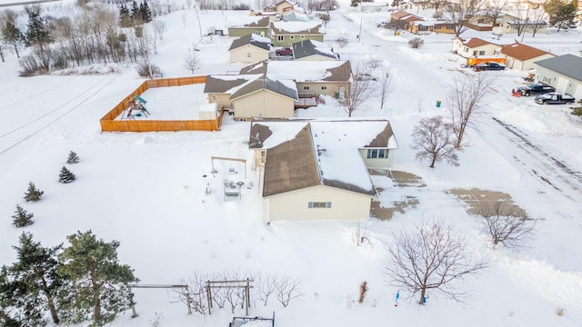 view of snowy aerial view