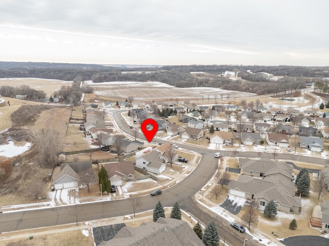 bird's eye view with a residential view