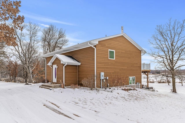 view of snowy exterior