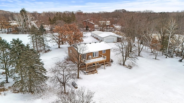 view of snowy aerial view