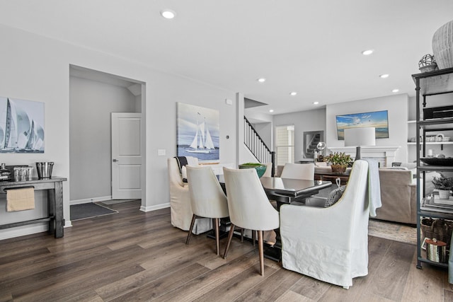 dining room featuring dark wood-type flooring