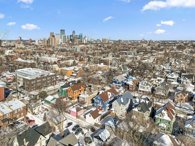 aerial view featuring a city view