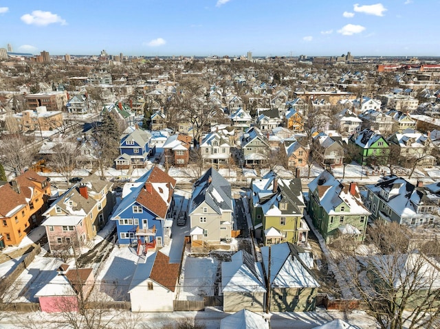 drone / aerial view with a residential view