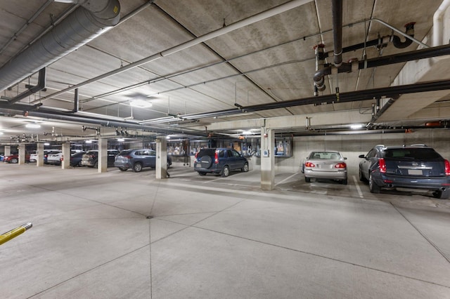 view of parking garage