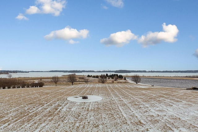 view of water feature with a rural view