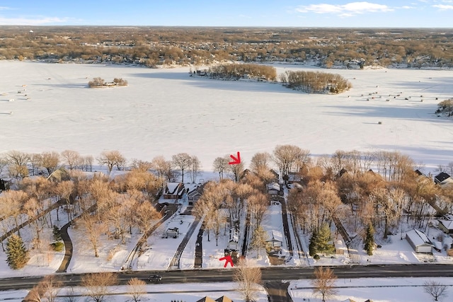 view of snowy aerial view