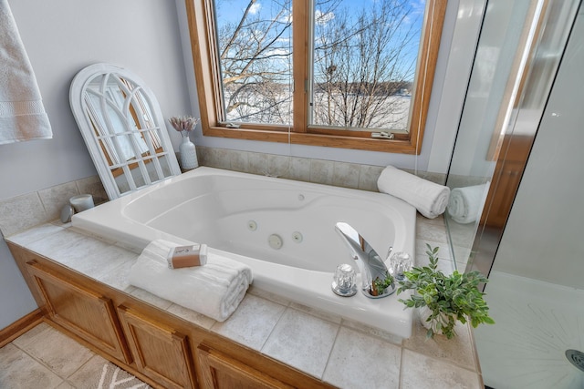 bathroom with a jetted tub