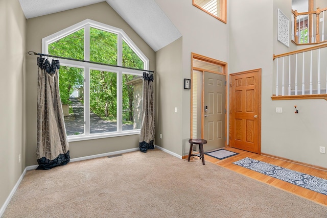 16091 Northwood Rd NW, Prior Lake, MN 55372 - entryway with baseboards and high vaulted ceiling