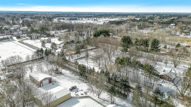 view of snowy aerial view