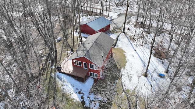 view of snowy aerial view