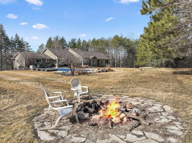 2650 Fox St, Orono, MN 55391 - view of yard featuring a fire pit and a swimming pool