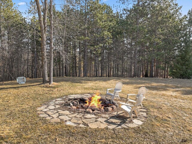 2650 Fox St, Orono, MN 55391 - view of green lawn featuring a fire pit