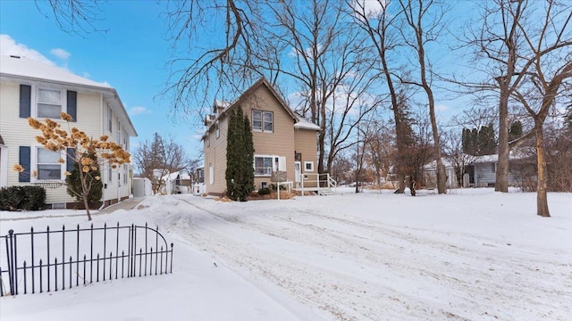 view of snow covered exterior