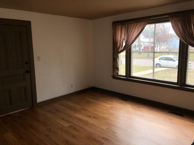 empty room with wood-type flooring