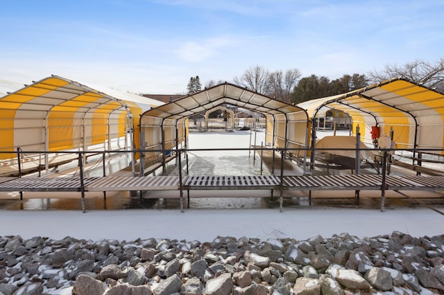 view of snow covered property