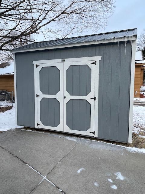 view of snow covered structure