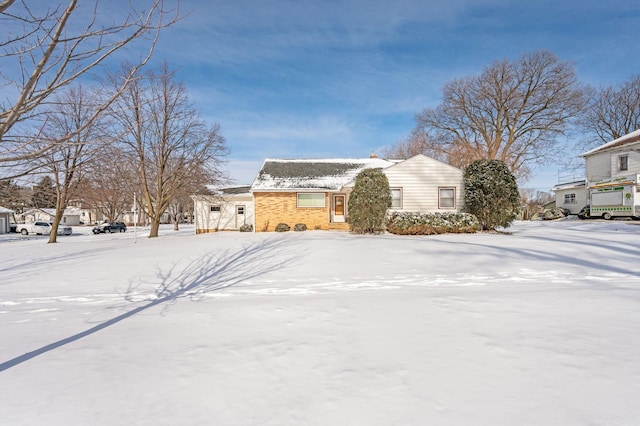 view of snow covered exterior