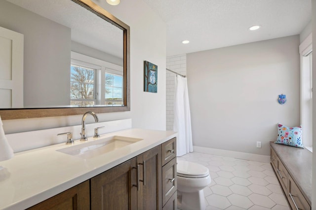 4765 Augusta St, Orono, MN 55364 - full bathroom featuring vanity, recessed lighting, and a shower with curtain