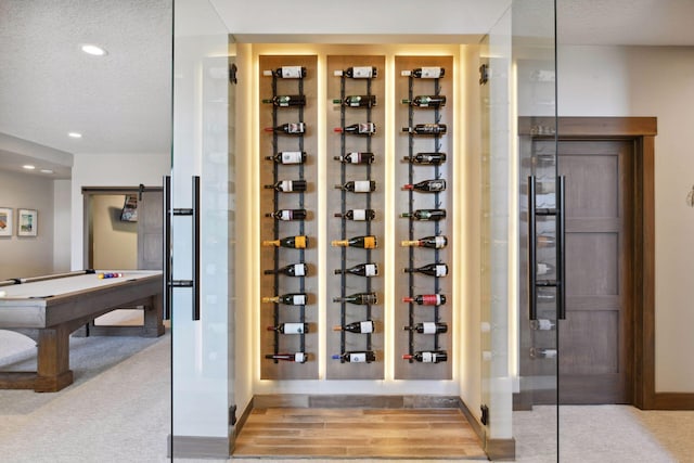 4765 Augusta St, Orono, MN 55364 - wine cellar with recessed lighting and a textured ceiling